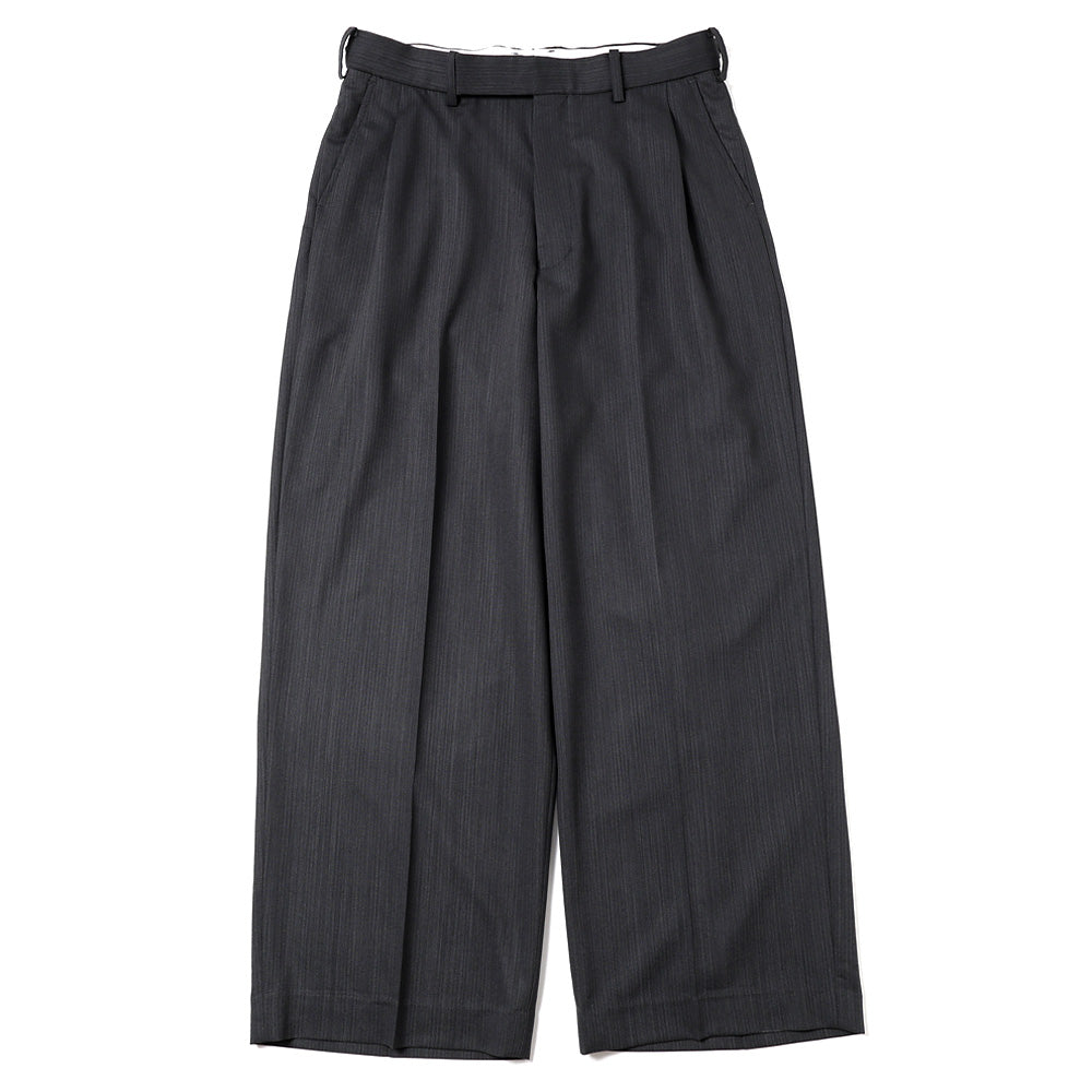 ONE TUCK WIDE TROUSERS WOOL HIGH TWIST TROPICAL