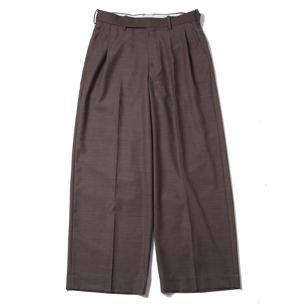 ONE TUCK WIDE TROUSERS WOOL HIGH TWIST TROPICAL