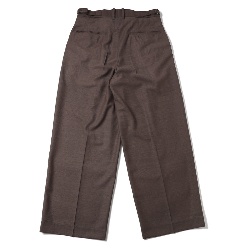 ONE TUCK WIDE TROUSERS WOOL HIGH TWIST TROPICAL