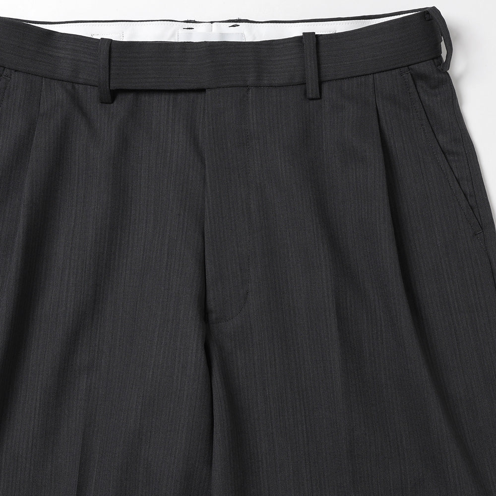 ONE TUCK WIDE TROUSERS WOOL HIGH TWIST TROPICAL