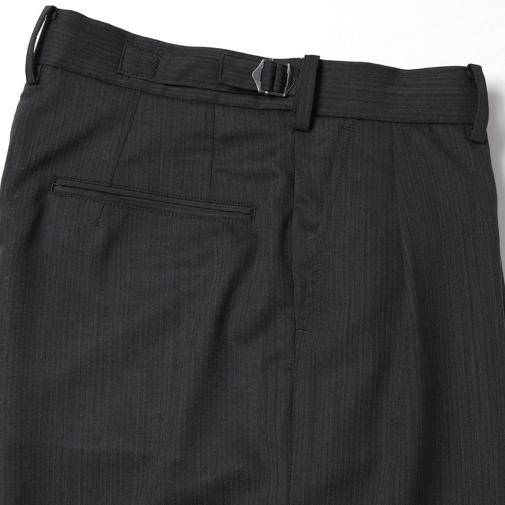 ONE TUCK WIDE TROUSERS WOOL HIGH TWIST TROPICAL