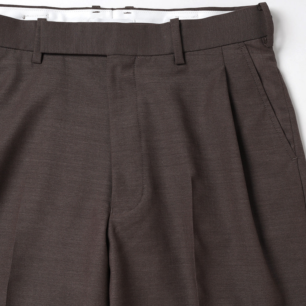 ONE TUCK WIDE TROUSERS WOOL HIGH TWIST TROPICAL