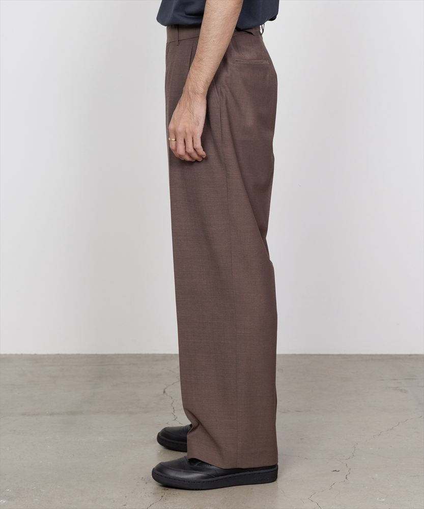 ONE TUCK WIDE TROUSERS WOOL HIGH TWIST TROPICAL