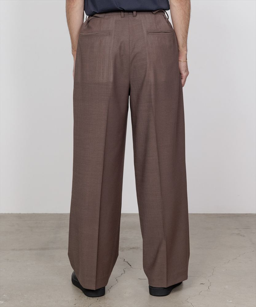 ONE TUCK WIDE TROUSERS WOOL HIGH TWIST TROPICAL