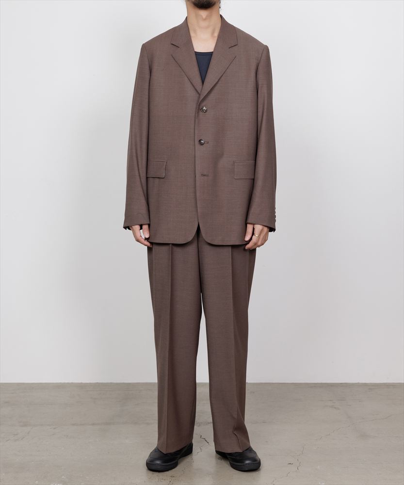 ONE TUCK WIDE TROUSERS WOOL HIGH TWIST TROPICAL