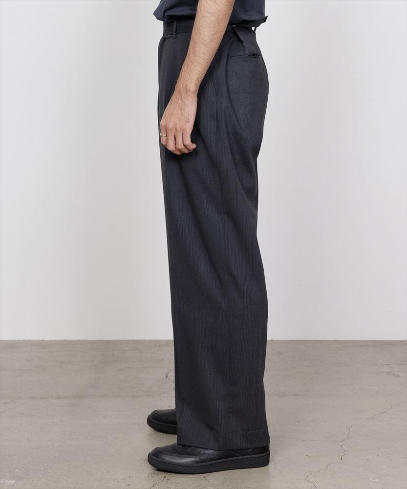 ONE TUCK WIDE TROUSERS WOOL HIGH TWIST TROPICAL