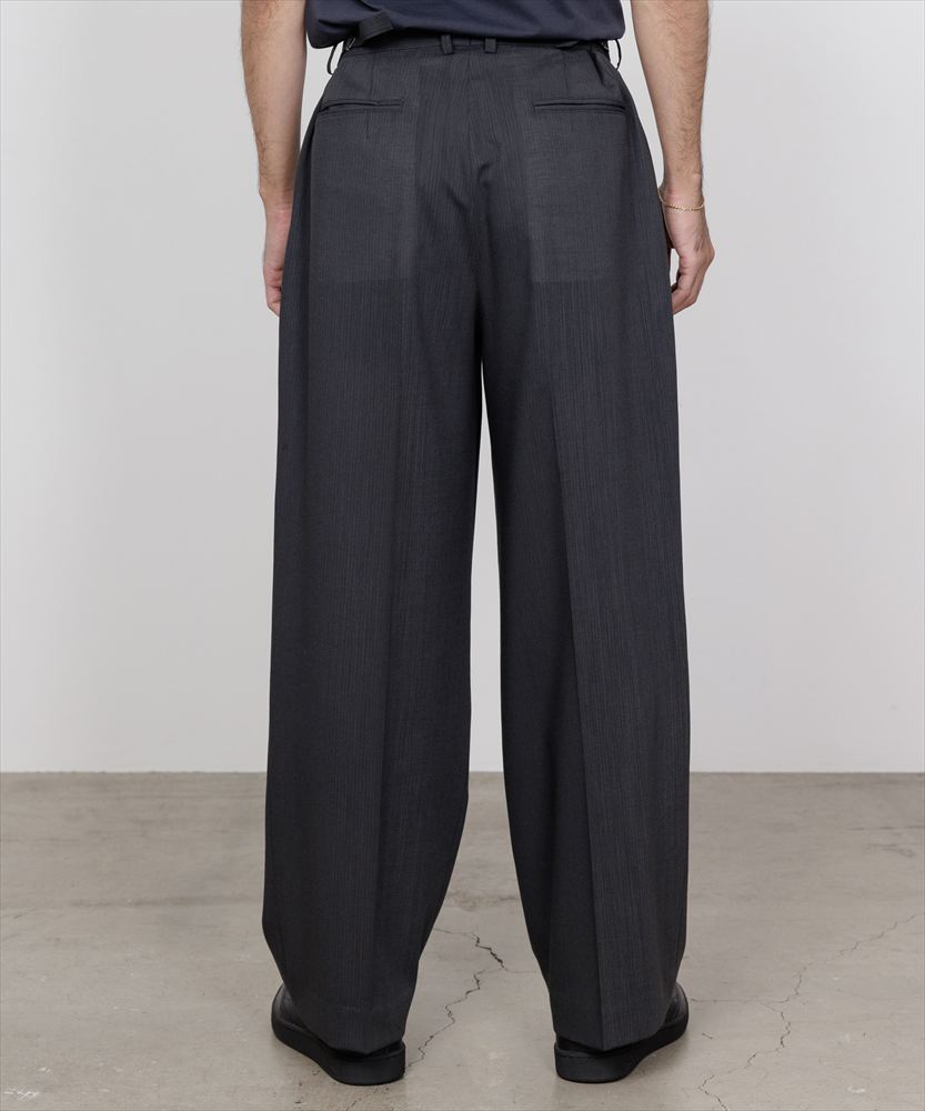 ONE TUCK WIDE TROUSERS WOOL HIGH TWIST TROPICAL