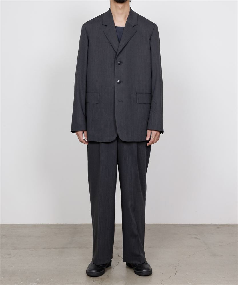 ONE TUCK WIDE TROUSERS WOOL HIGH TWIST TROPICAL