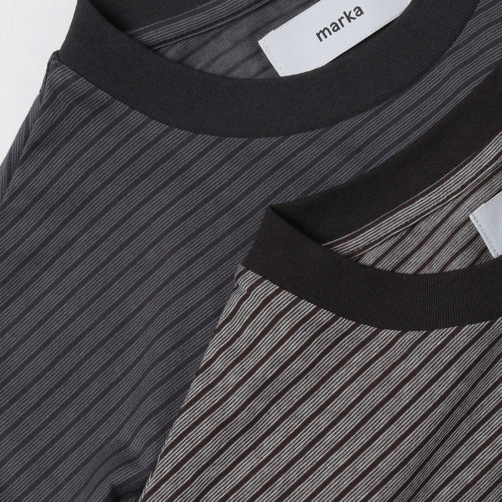 CREW NECK TEE ORGANIC COTTON HIGH TWIST BORDER