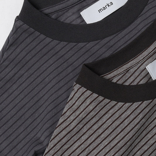  CREW NECK TEE ORGANIC COTTON HIGH TWIST BORDER  