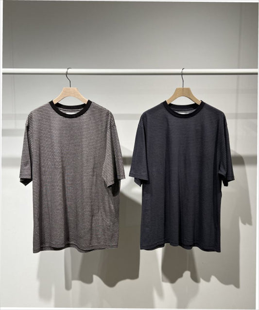  CREW NECK TEE ORGANIC COTTON HIGH TWIST BORDER  