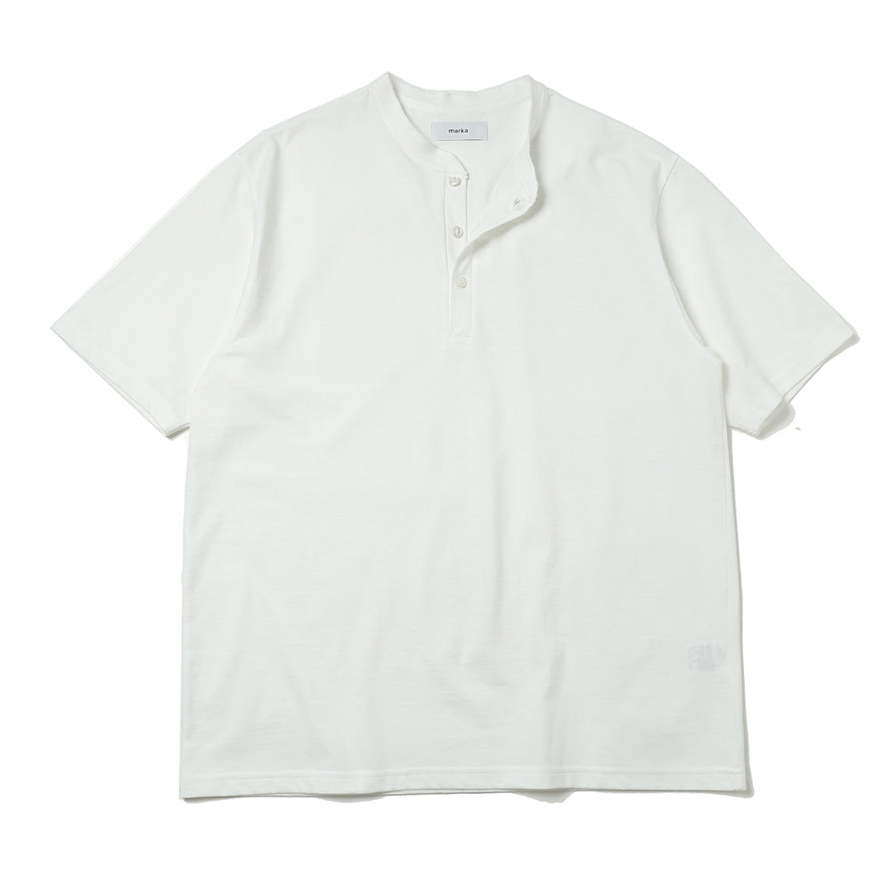 HENLEY NECK TEE ORGANIC COTTON OPEN END YARN