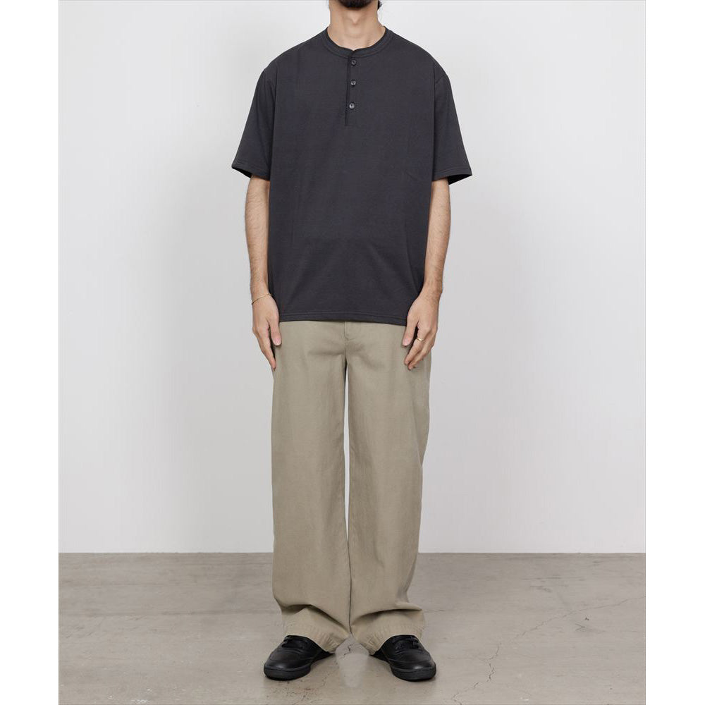HENLEY NECK TEE ORGANIC COTTON OPEN END YARN