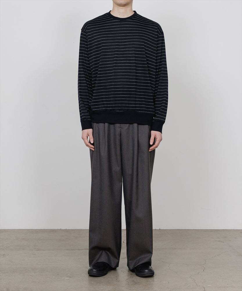 CREW NECK L/S TEE SUPER120s WASHABLE WOOL JERSEY