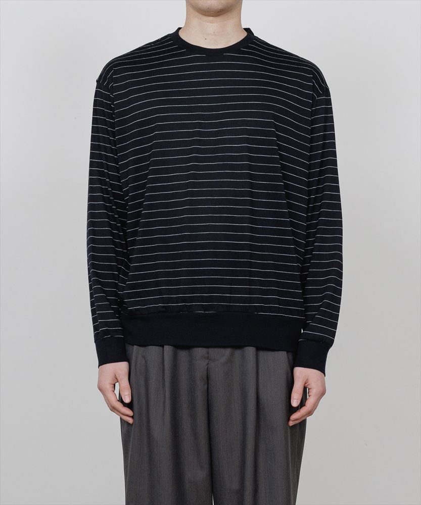 CREW NECK L/S TEE SUPER120s WASHABLE WOOL JERSEY