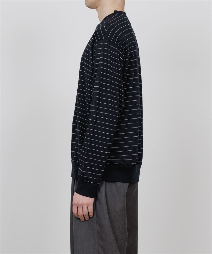 CREW NECK L/S TEE SUPER120s WASHABLE WOOL JERSEY