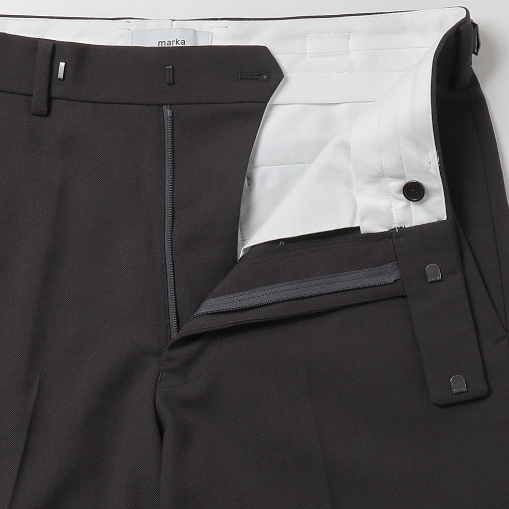 REGULAR FIT STRAIGHT TROUSERS RECYCLED POLYESTER WOOL GABARDINE