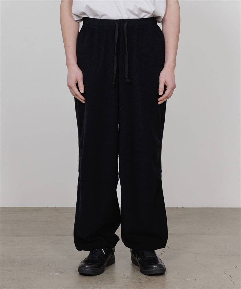TUCKED KNEE TRAINING PANTS SUPER140s WASHABLE WOOL PILE KNIT