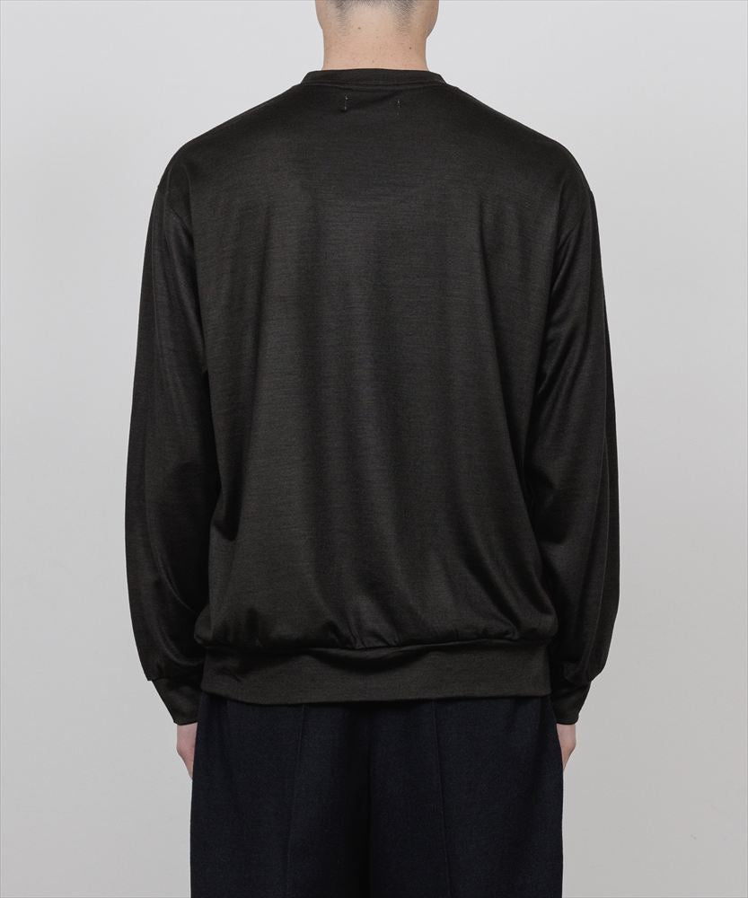 CREW NECK L/S TEE SUPER100s WASHABLE WOOL JERSEY