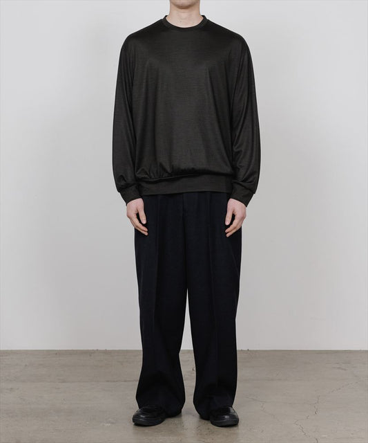  CREW NECK L/S TEE SUPER100s WASHABLE WOOL JERSEY  