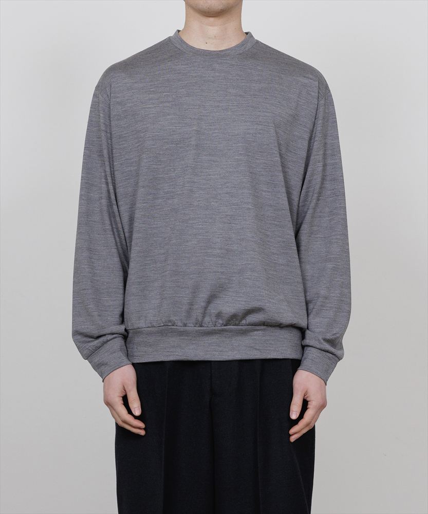 CREW NECK L/S TEE SUPER100s WASHABLE WOOL JERSEY