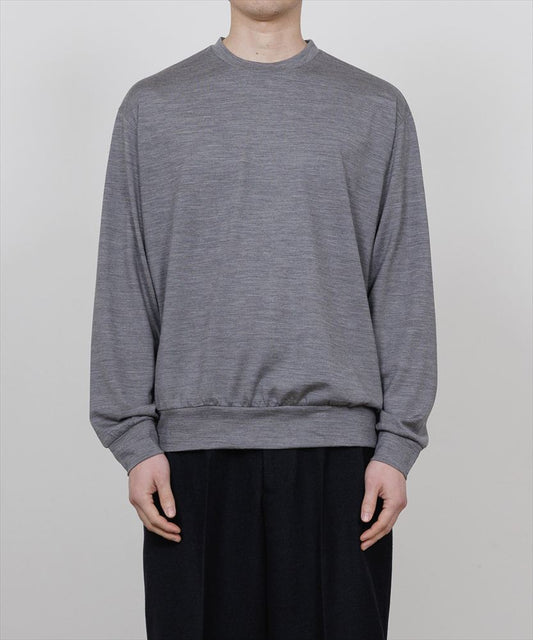  CREW NECK L/S TEE SUPER100s WASHABLE WOOL JERSEY  