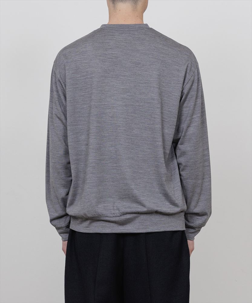 CREW NECK L/S TEE SUPER100s WASHABLE WOOL JERSEY
