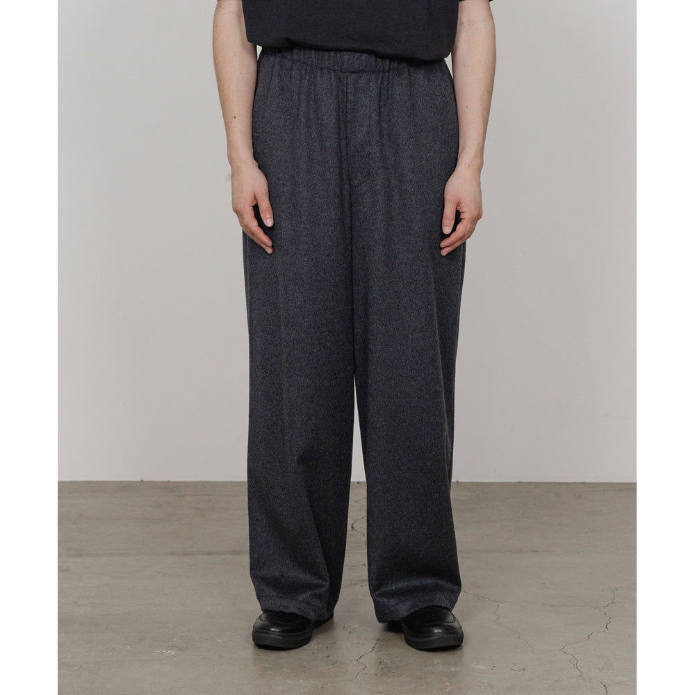 WIDE CYLINDER FIT EASY PANTS WOOL SILK CASHMERE BEAVER