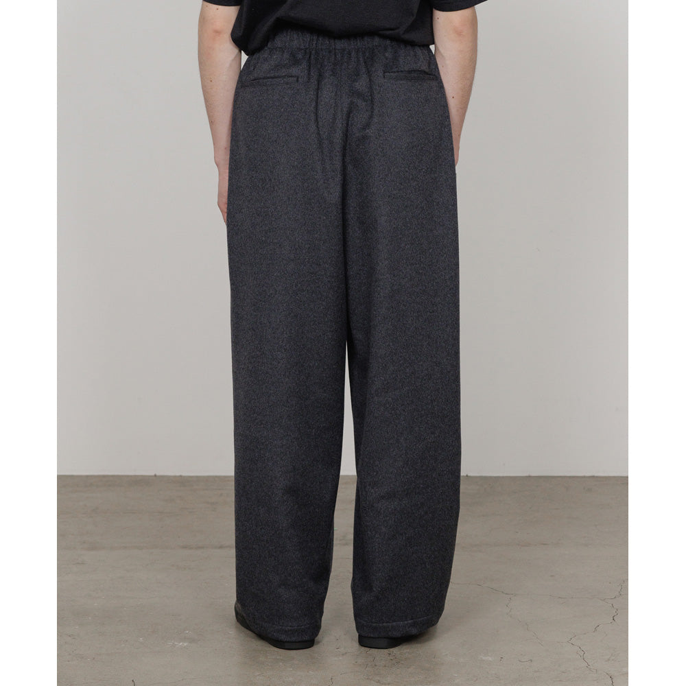 WIDE CYLINDER FIT EASY PANTS WOOL SILK CASHMERE BEAVER