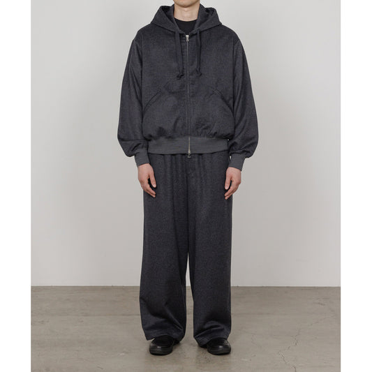  WIDE CYLINDER FIT EASY PANTS WOOL SILK CASHMERE BEAVER  