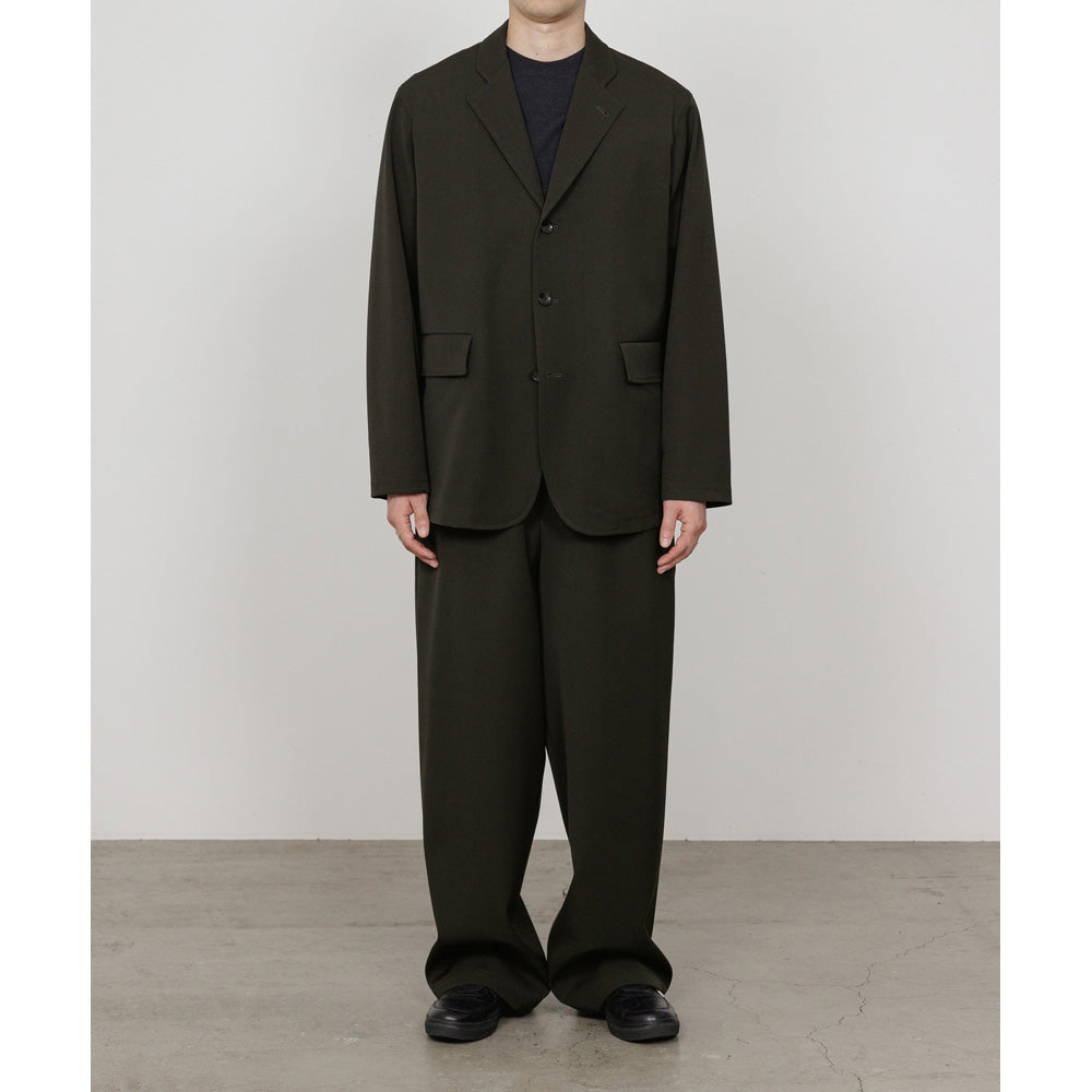 WIDE CYLINDER FIT EASY PANTS WOOL GABARDINE WASHER TUMBLER