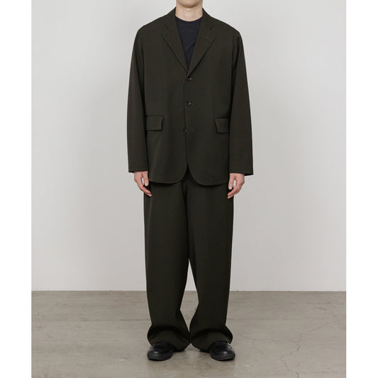  WIDE CYLINDER FIT EASY PANTS WOOL GABARDINE WASHER TUMBLER  