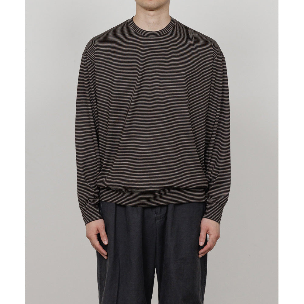 CREW NECK L/S TEE SUPER100s WASHABLE WOOL JERSEY