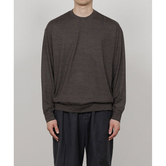  CREW NECK L/S TEE SUPER100s WASHABLE WOOL JERSEY  