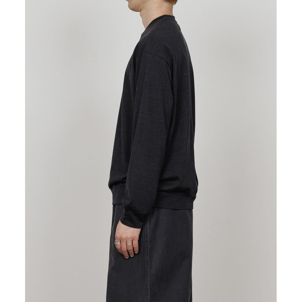 CREW NECK L/S TEE SUPER100s WASHABLE WOOL JERSEY