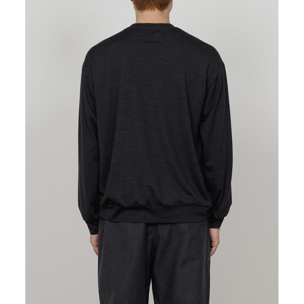 CREW NECK L/S TEE SUPER100s WASHABLE WOOL JERSEY