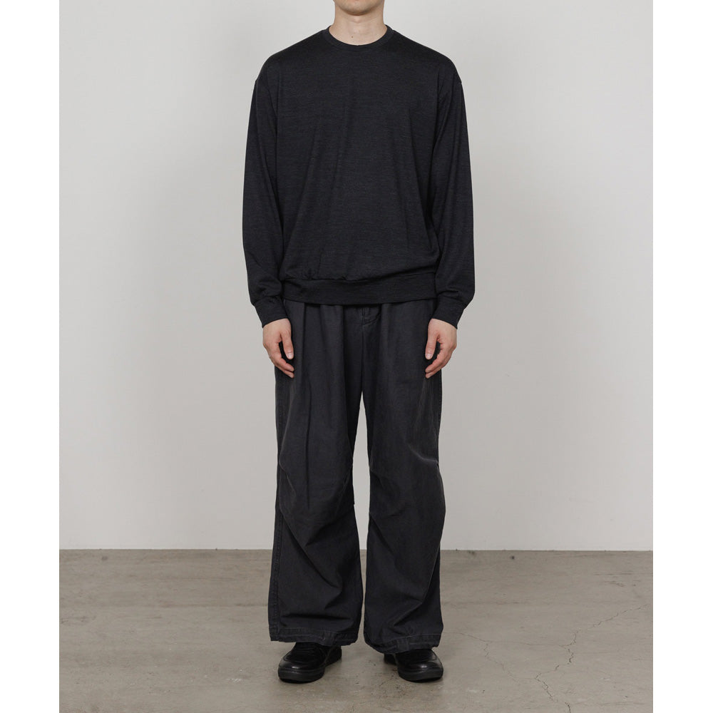 CREW NECK L/S TEE SUPER100s WASHABLE WOOL JERSEY