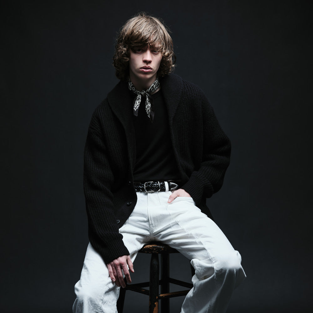 Baby Alpaca Wool Shawl Collar Knit Cardigan