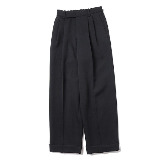  DOUBLE PLEATED CLASSIC WIDE TROUSERS ORGANIC WOOL TAXEED CLOTH  