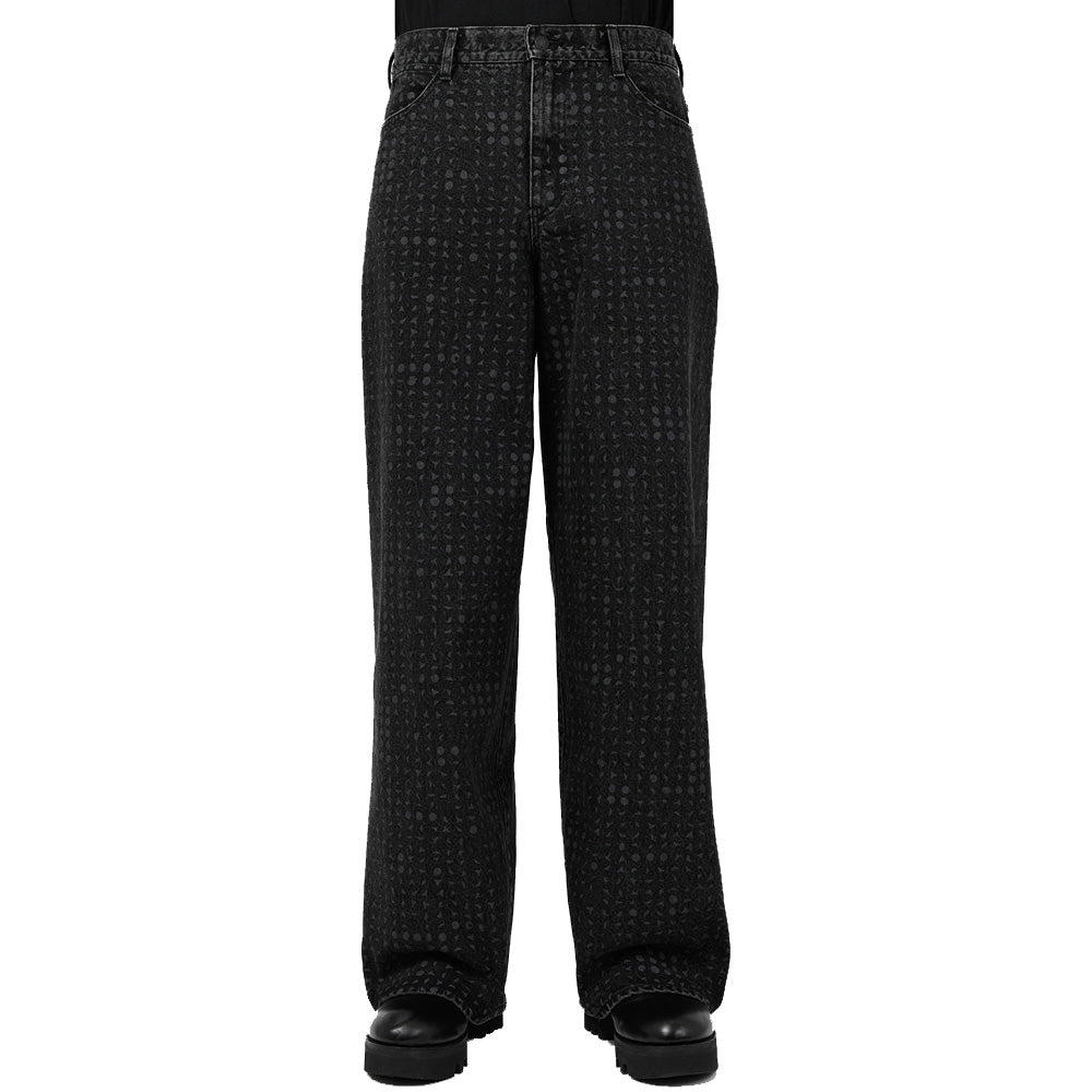 14oz DENIM STRAIGHT PANTS (STUDS柄)