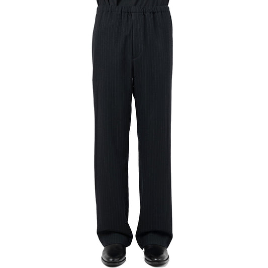  WOOL FLANNEL STRIPE STRAIGHT EASY PANTS  