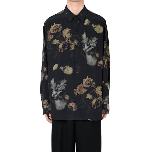  DECHINE BIG SHIRT INKJET (PAINT ROSE & CAT)  