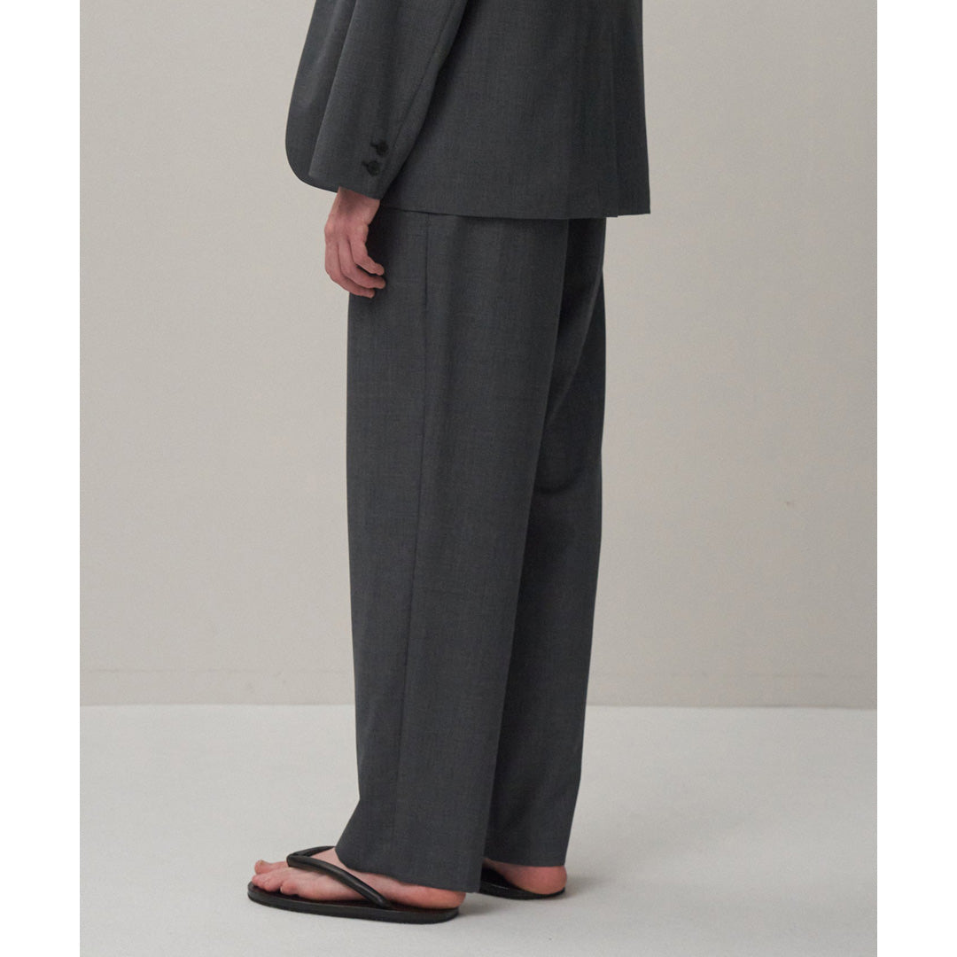 WOOL TROPICAL LOOSE FIT PANTS