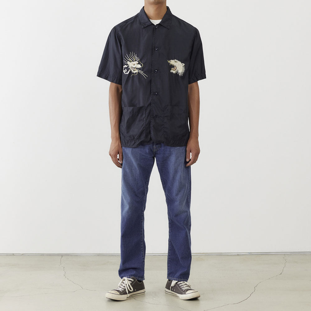 キュプラ綿ツイルS/S SHIRT (龍)