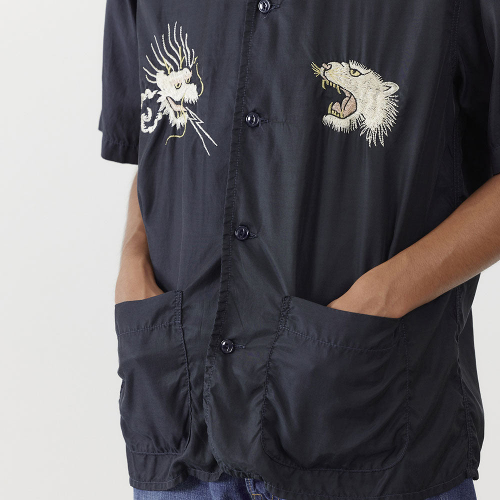 キュプラ綿ツイルS/S SHIRT (龍)