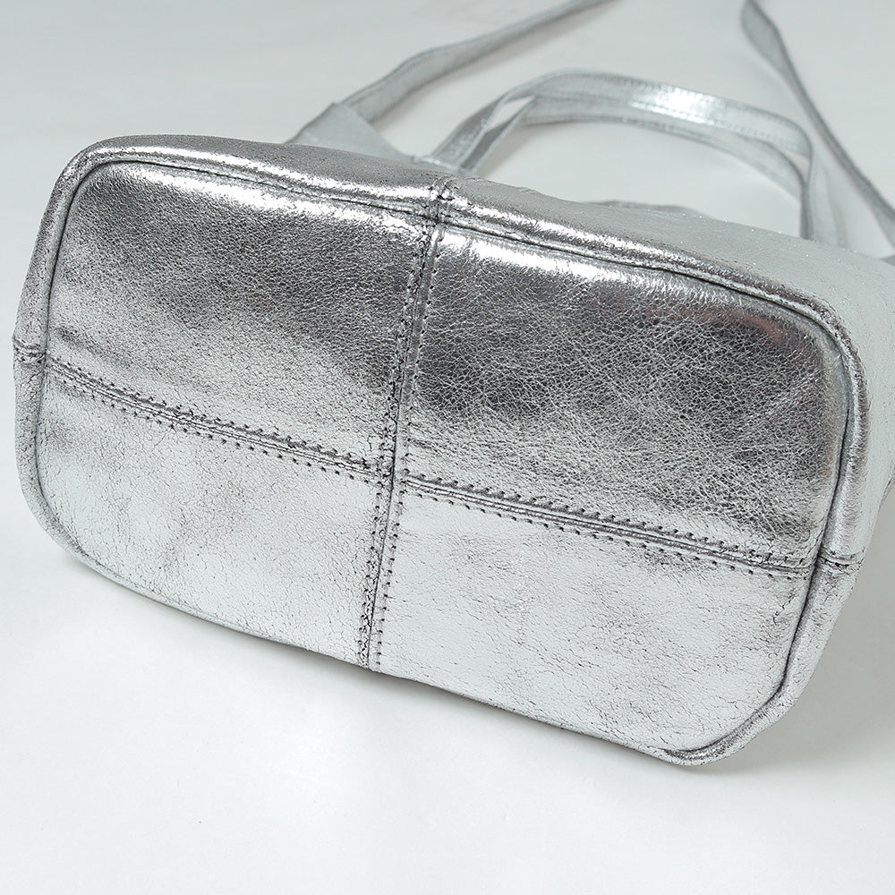 2WAY SMALL TOTE (L) (SILVER)