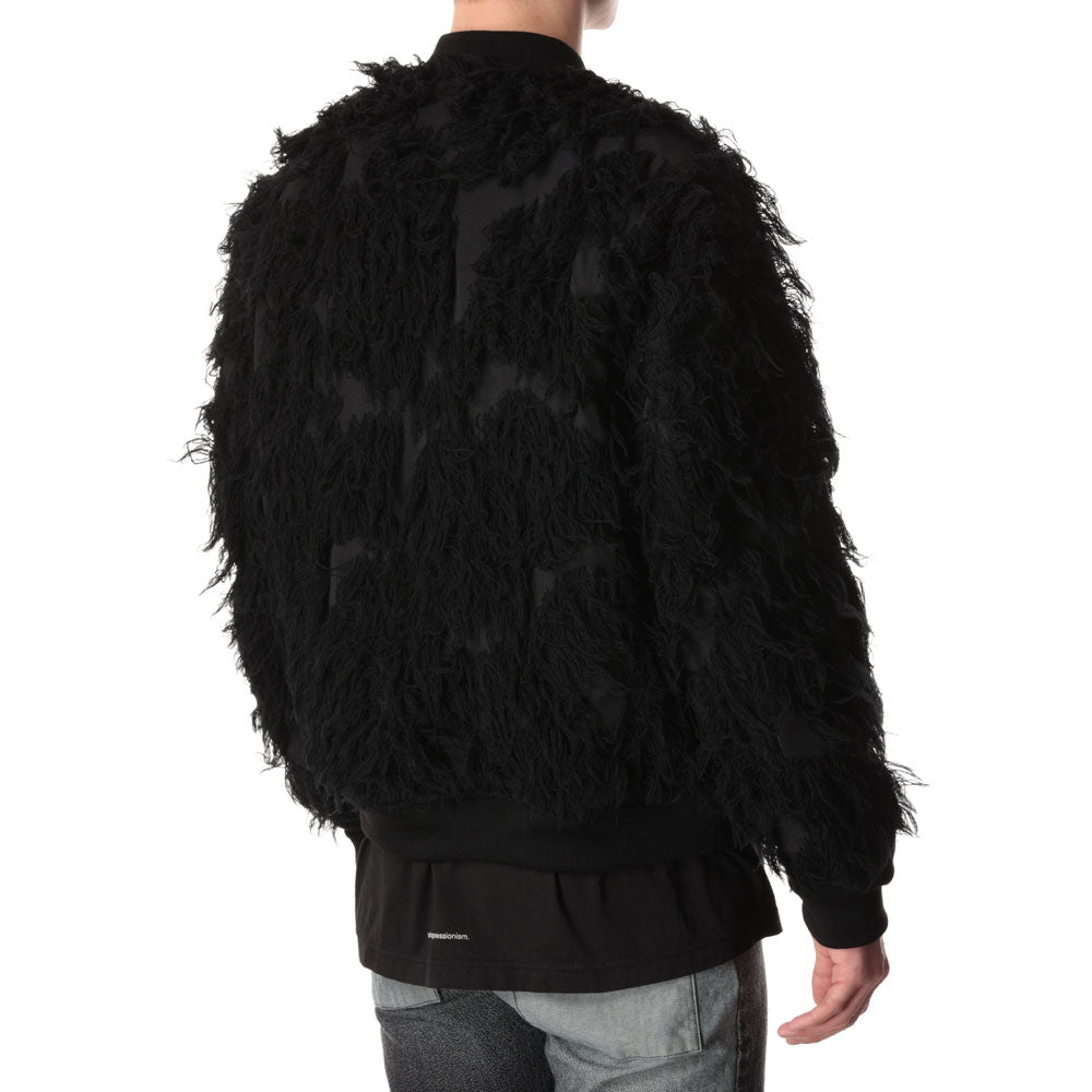 WO/PE FUR JACQUARD BOMBER JACKET