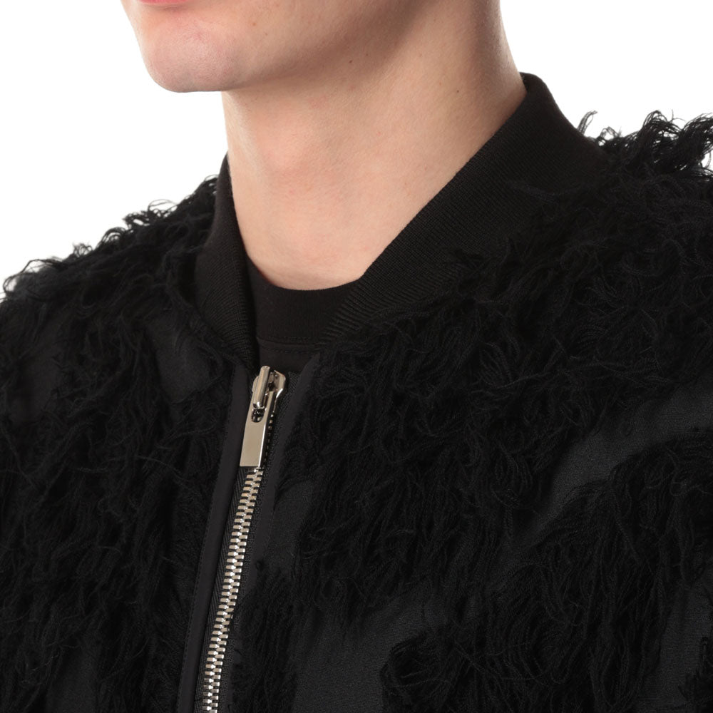 WO/PE FUR JACQUARD BOMBER JACKET