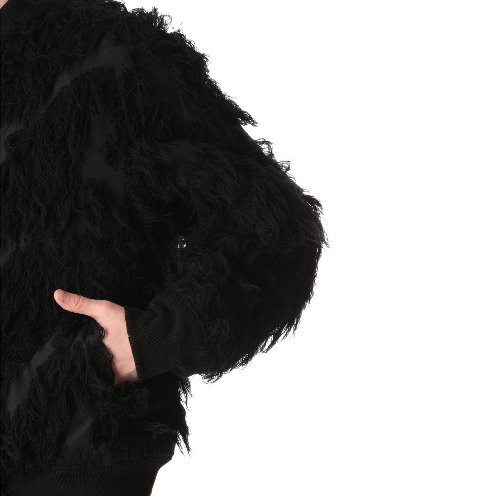 WO/PE FUR JACQUARD BOMBER JACKET