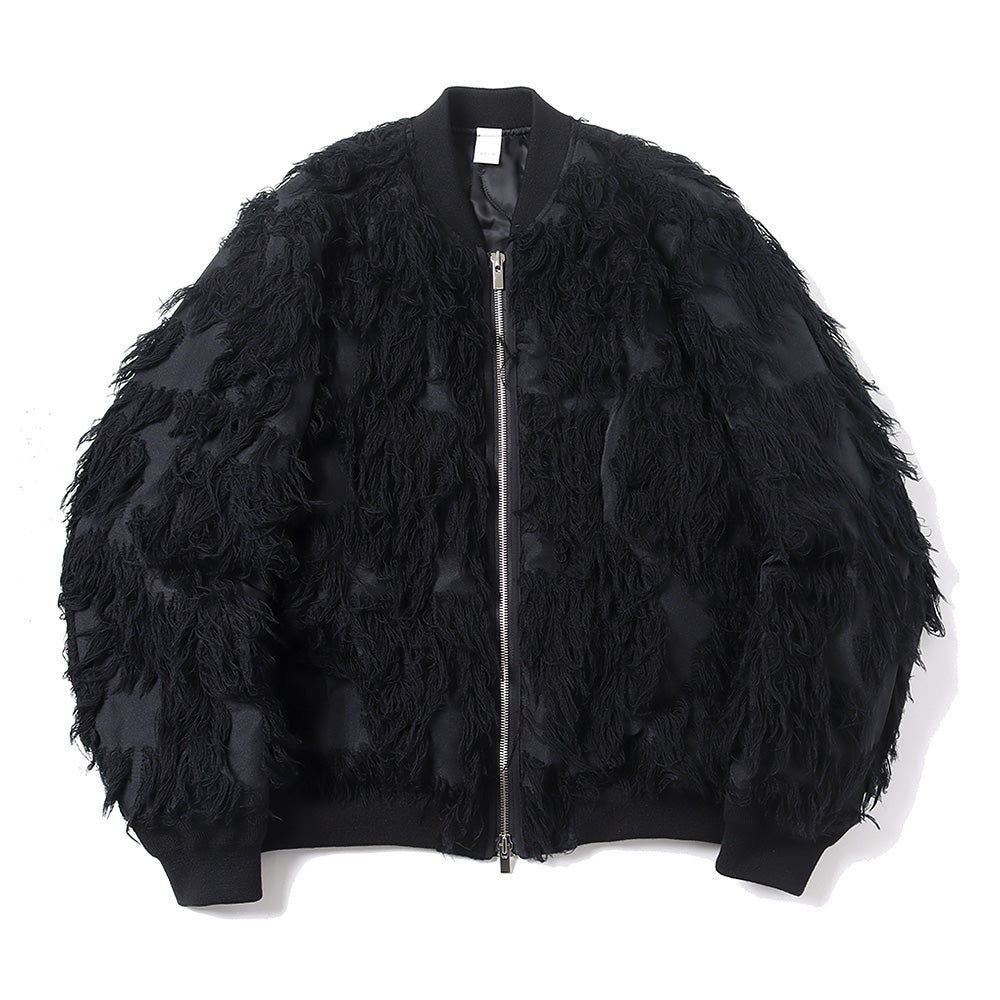 WO/PE FUR JACQUARD BOMBER JACKET